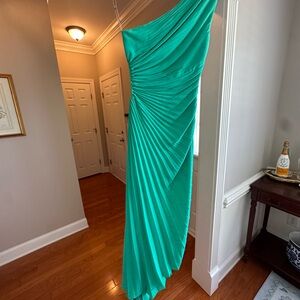Elegant One-Shoulder Teal Dress